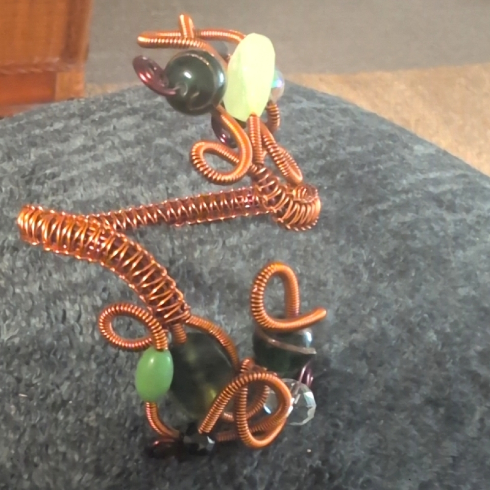 Copper Wire Wrap Cuff Bracelet